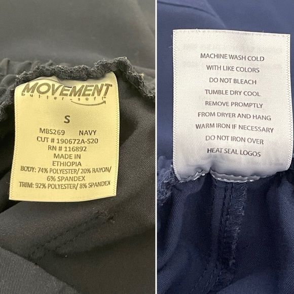 ๐ MOVEMENT Flat Front Scrub Pant Jogger Womens S Navy Blue NWOT - Picture 10 of 13